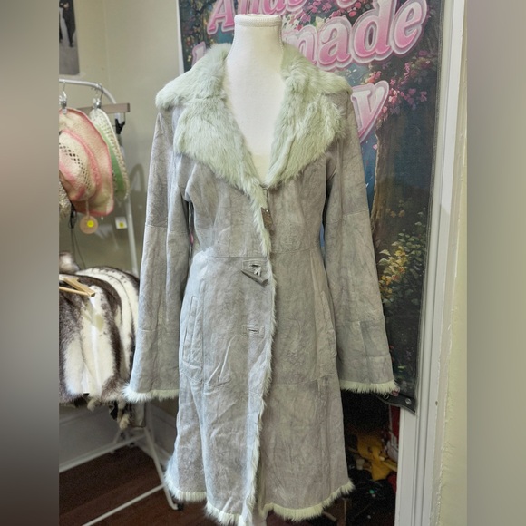 Leather Rabbit Fur Jacket - Picture 6 of 7